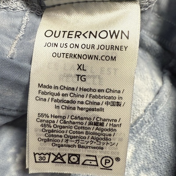 Outerknown Mens 36x8 Sweat Shorts XL Tie Dye French Terry Hemp Organic Cotton - Picture 8 of 8